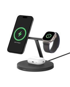 Belkin BOOSTCHARGE PRO 3-in-1 Wireless Charging Stand with Qi2 15W Black