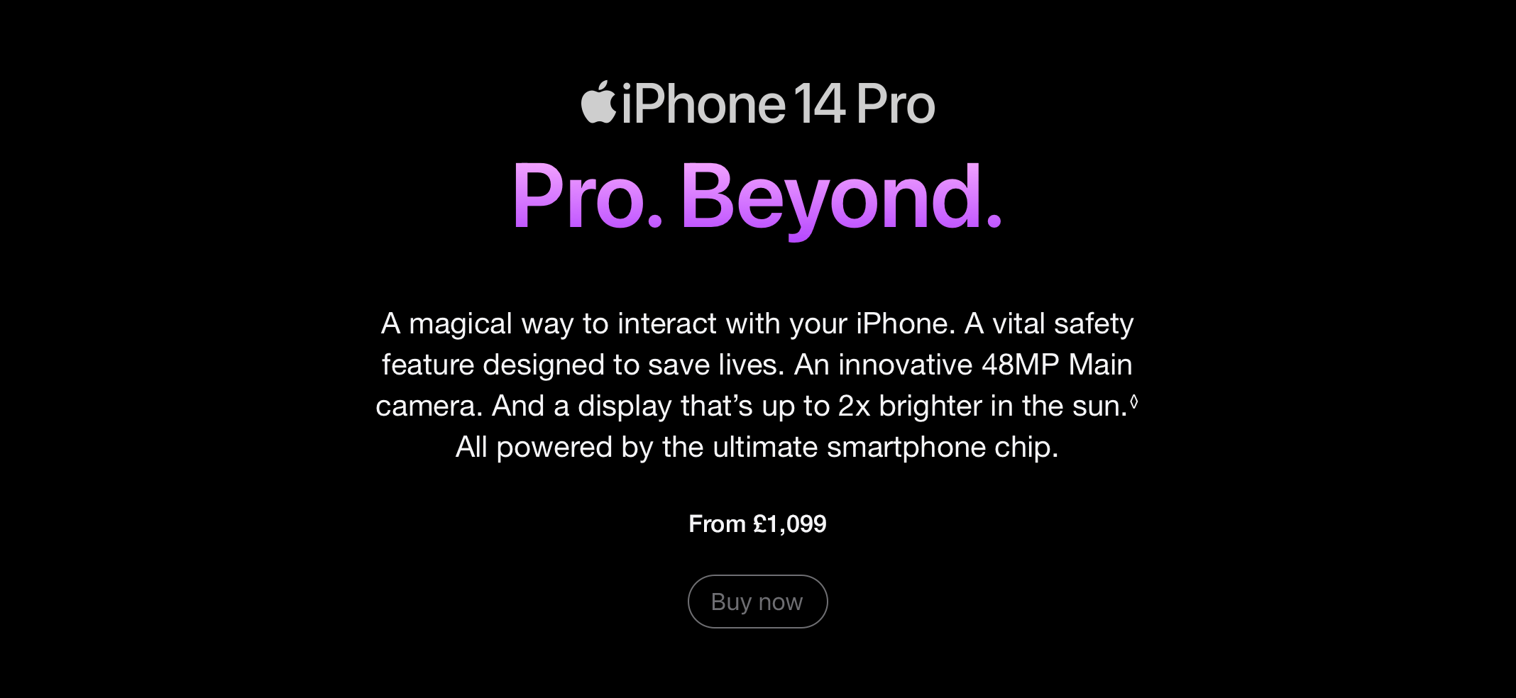 iPhone 14 Pro. Pro. Beyond.
