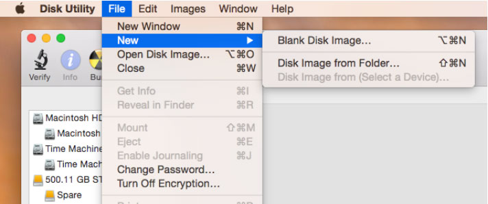 Creating an encrypted disk image 1